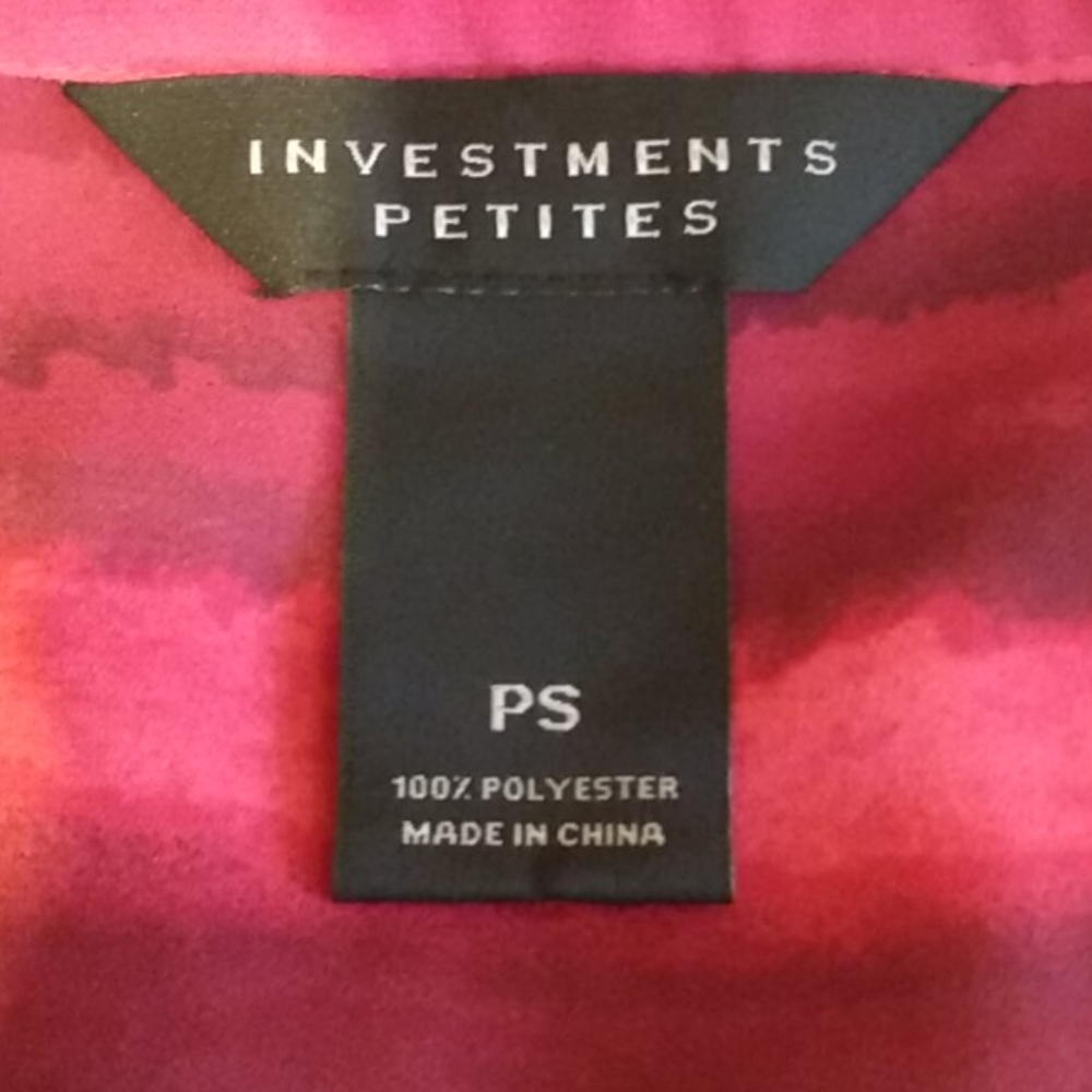 Investments Petite V-Neck Blouse – Pink/Burgundy – SP‎ - Picture 9 of 9